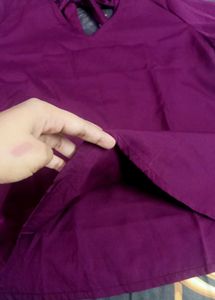 purple Ruffle Sleeve Top
