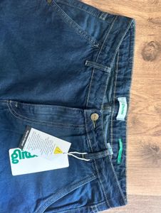 GLITCHEZ Wide Leg Blue Denim Jeans