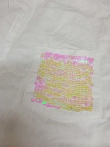 Cute White Pinafore Dress with Sequins