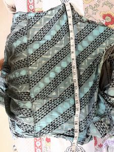 Pista Green And Grey Floor Length Kurti