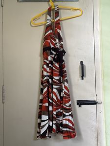Retro Swirl Halter Dress