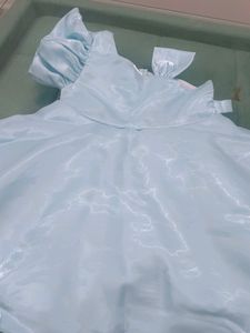 Chic Light Blue Satin Dress
