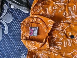 Orange Floral Print Shirt