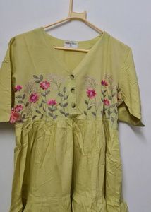 Embroidered Yellow Dress