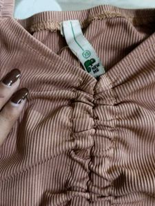 Ruched Drawstring Crop Top