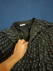 Boho Print Black Skirt