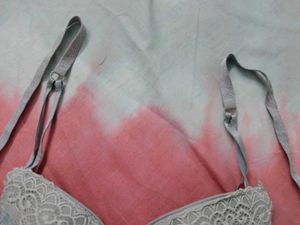 Lace Trim Striped Bra