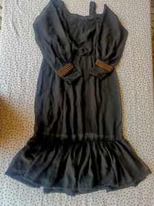 Elegant Grey Ruffle Dress