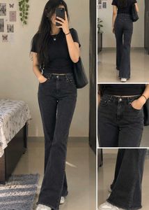 Stylish Dark Wash Flare Jeans