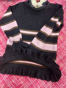 Girls Black Sweater Top