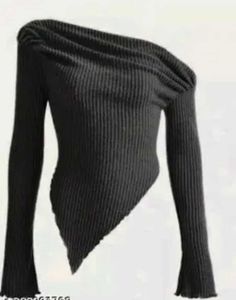 Chic One-Shoulder Ribbed Top
