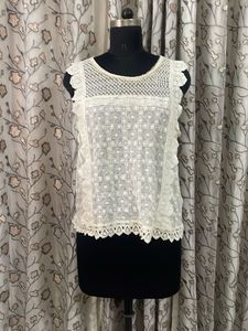 Elegant White Lace Top
