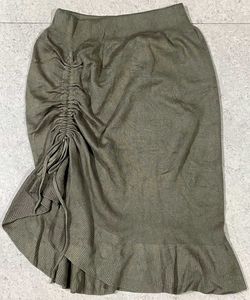 Olive Green Adjustable Ruffle Skirt