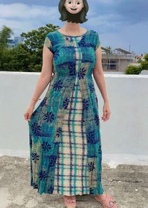 Beautiful Teal &amp; Beige Gown