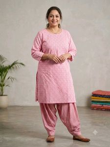 Pretty Pink Printed Kurta and salwar