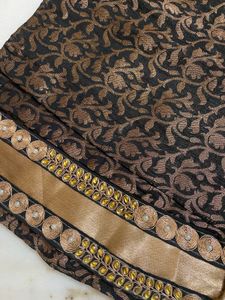 Beautiful black &amp; gold lehenga set with matching g