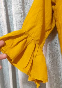 Mustard Yellow Embellished Kurti