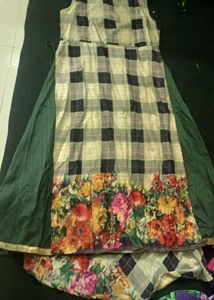 Elegant Floral &amp; Checkered Dress