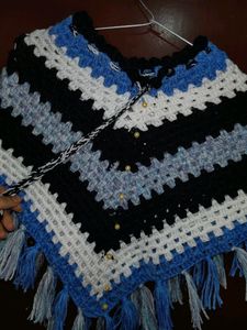 Kids Winter Poncho Crochet Poncho 3&amp;4 Years