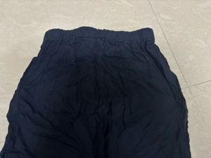 Comfortable Solid Navy Black Wide-Leg Palazzo / Ca