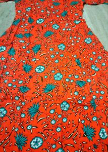 🧡Orange Floral Kurta