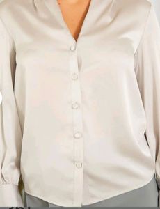Sheer V Neck Blouse