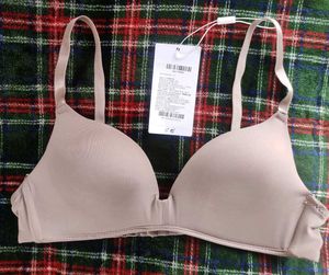 Beige Wire-Free Bra with Tags