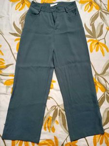 Grey Korean Trouser And Red Crop Top