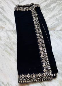 Elegant Black Kurta Set with Gold Embroidery