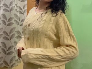 Cozy Pastel Cable Knit Cardigan