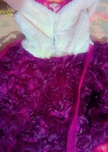 Purple Rose Velvet Frock