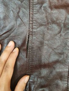 unisex cherry red fitted biker leather jacket