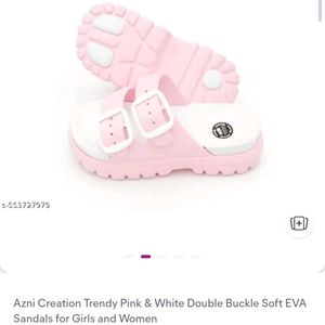 Pink &amp; White Double Buckle Sandals