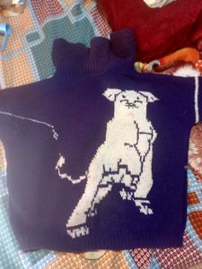 Hand made Knit Sweater with Dog Gr