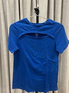 Blue Cutout T-Shirt