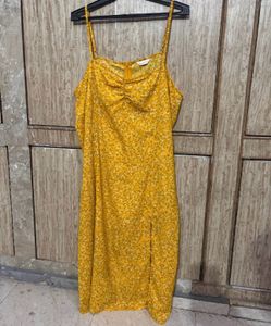Red &amp; Yellow Floral Printed A-Line Dres