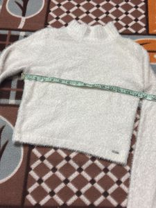 Fluffy White Long Sleeve Top