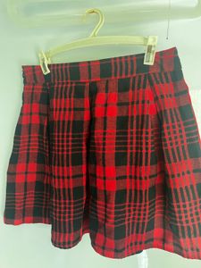 Red Plaid Mini Skirt