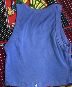 Blue Ribbed Tank Top