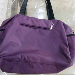 Cute Purple Travel Bag with Cat Design