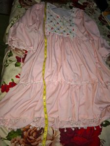 Pretty Pink Embroidered Dress with Tassels