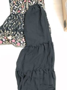 Elegant Black Embroidered Kurta Set for diwali