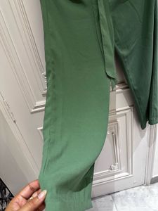 Stylish Green Wide Leg Pants