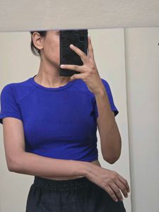 Vibrant Blue Cropped T-Shirt