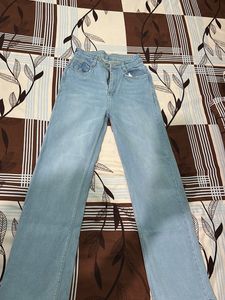 Light Blue Wash Wide Leg Jeans