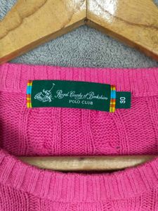 Polo Pink Cable Knit Sweater