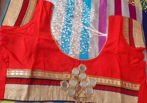 Heavy Saree With Mirror Work