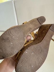 Westside Yellow Suede Wedge Sandals