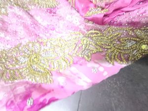 Exquisite Pink Embroidered Saree