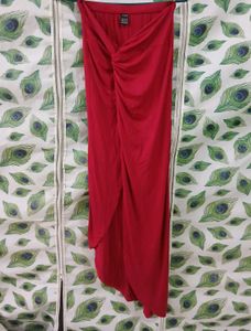 Chic red maxi skirt